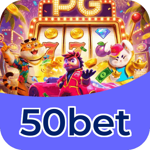 Interface do aplicativo 50bet mostrando jogos disponíveis no iOS e Android